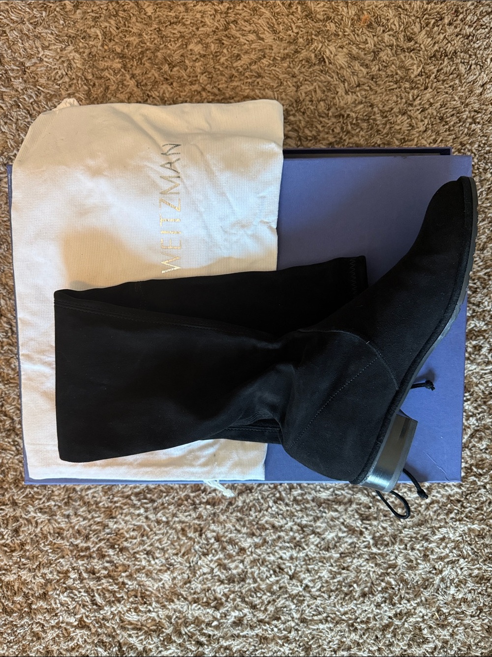 Stuart Weitzman Black Suede Knee Boots
